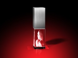 3D-Porträt vom Foto – 1 Person – USB-Stick, LED weiß, 16 GB – GLASFOTO.COM
